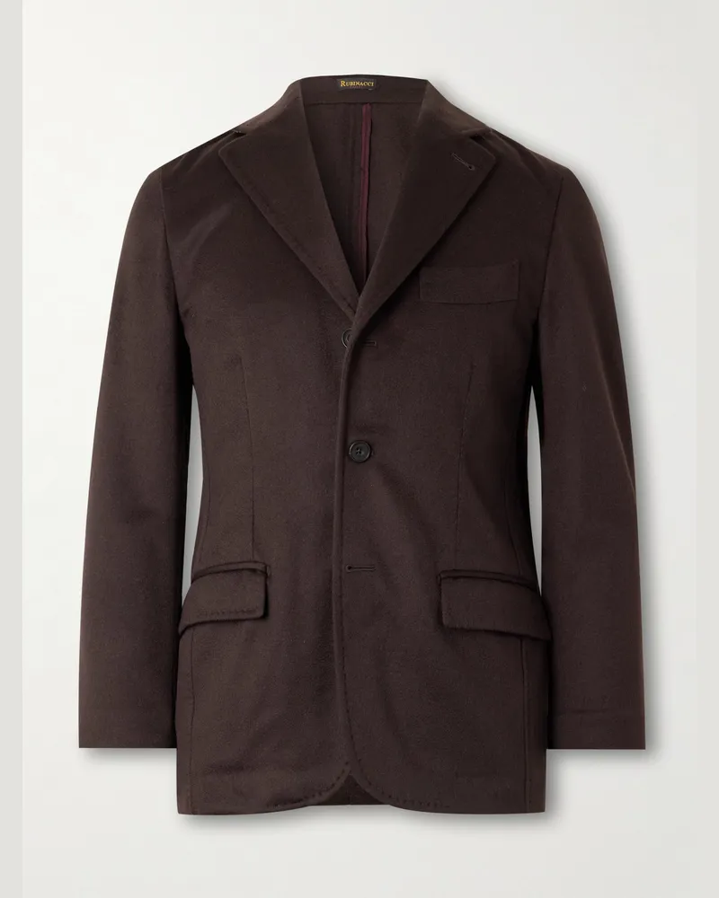 Rubinacci Unstructured Cashmere Blazer Brown