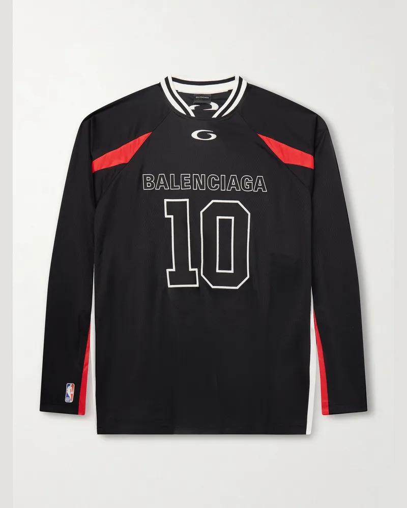 Balenciaga NBA Oberteil aus Baumwoll-Jersey mit Logostickerei und Applikation Schwarz