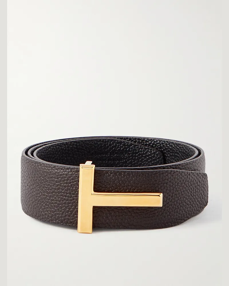 Tom Ford 4cm Reversible Full-Grain Leather Belt Brown