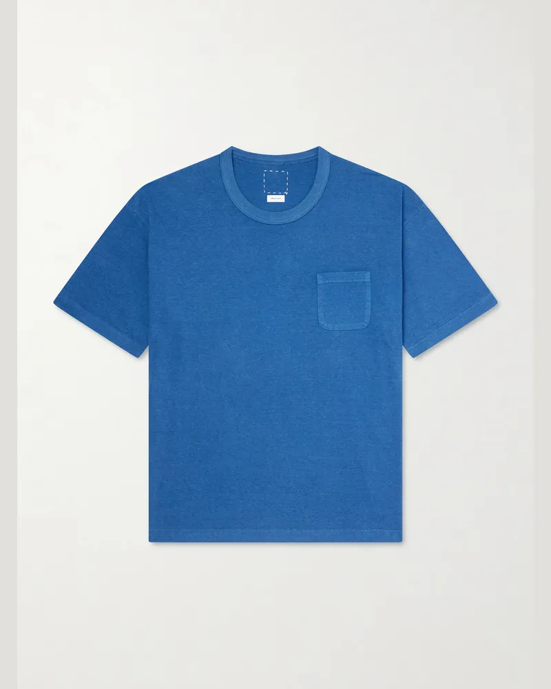 Visvim Jumbo Cotton-Jersey T-Shirt Blue