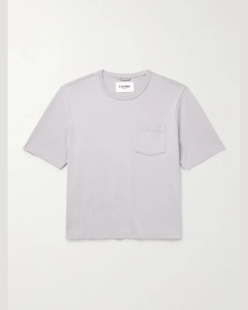 Corridor T-Shirt aus Baumwoll-Jersey in Stückfärbung Grau