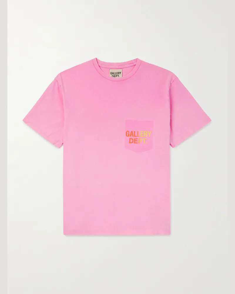 GALLERY DEPT. Boardwalk T-Shirt aus Baumwoll-Jersey mit Farbspritzern und Logoprint Pink