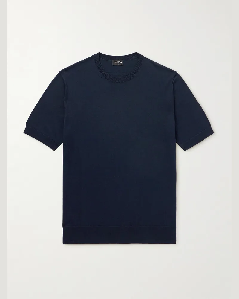Ermenegildo Zegna Cotton T-Shirt Blue