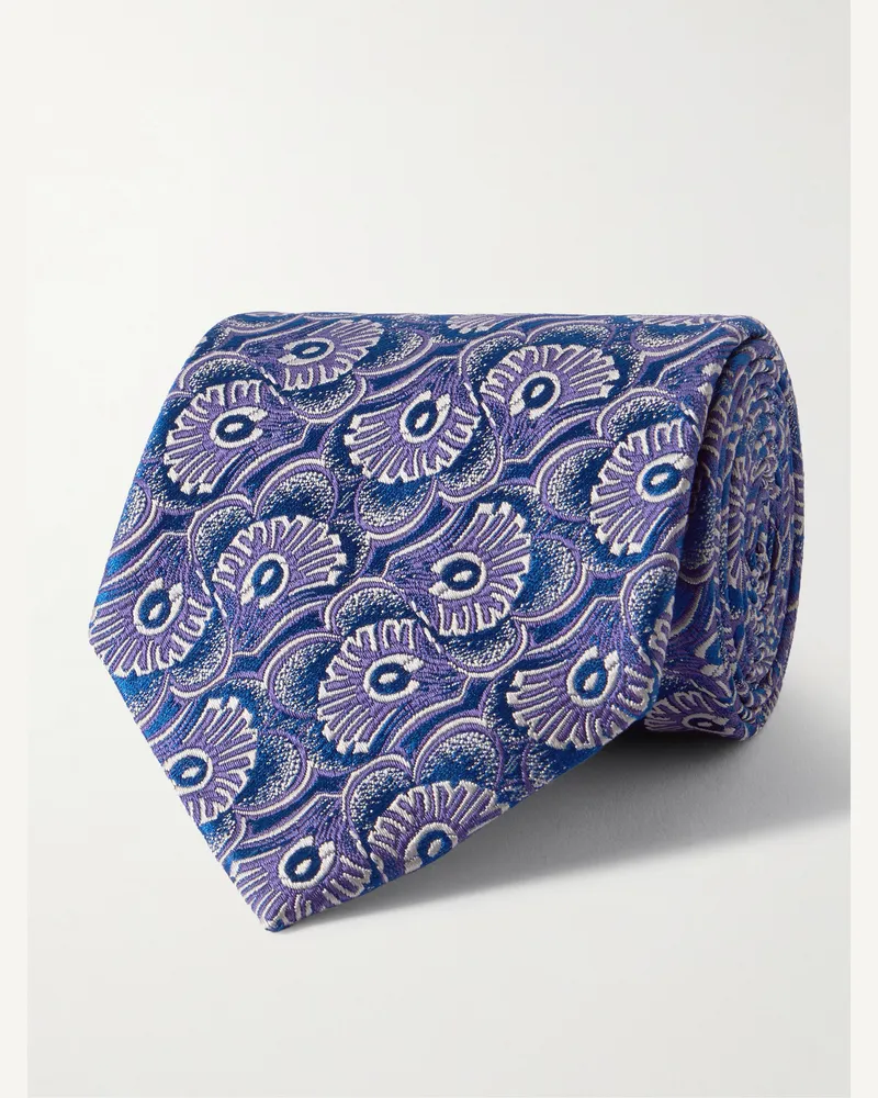 Charvet Krawatte aus Seiden-Jacquard, 8,5 cm Blau