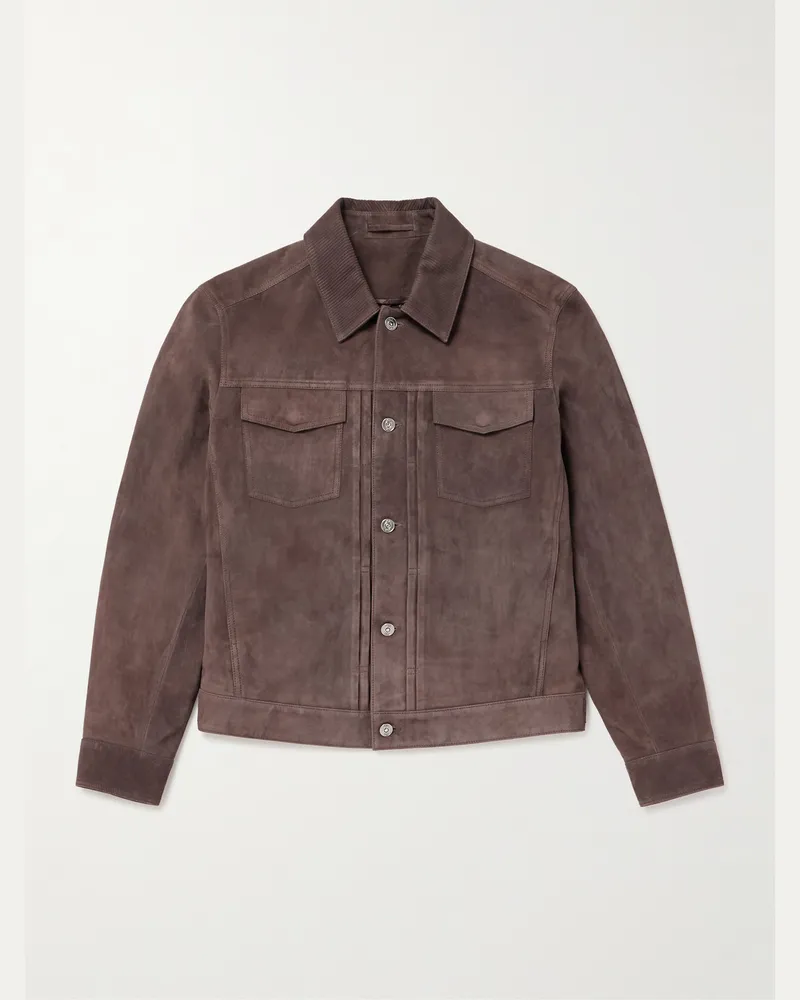 MR P. Jacke aus Veloursleder Braun