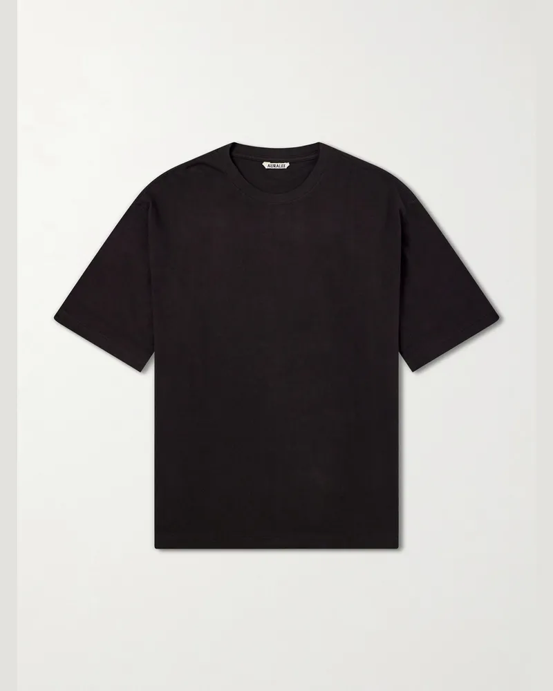 AURALEE Organic Cotton-Jersey T-Shirt Black