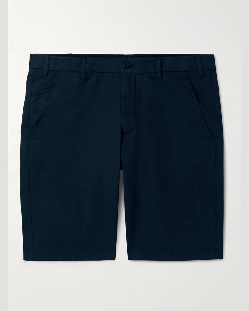 Loro Piana Straight-Leg Cotton-Blend Bermuda Shorts Blue