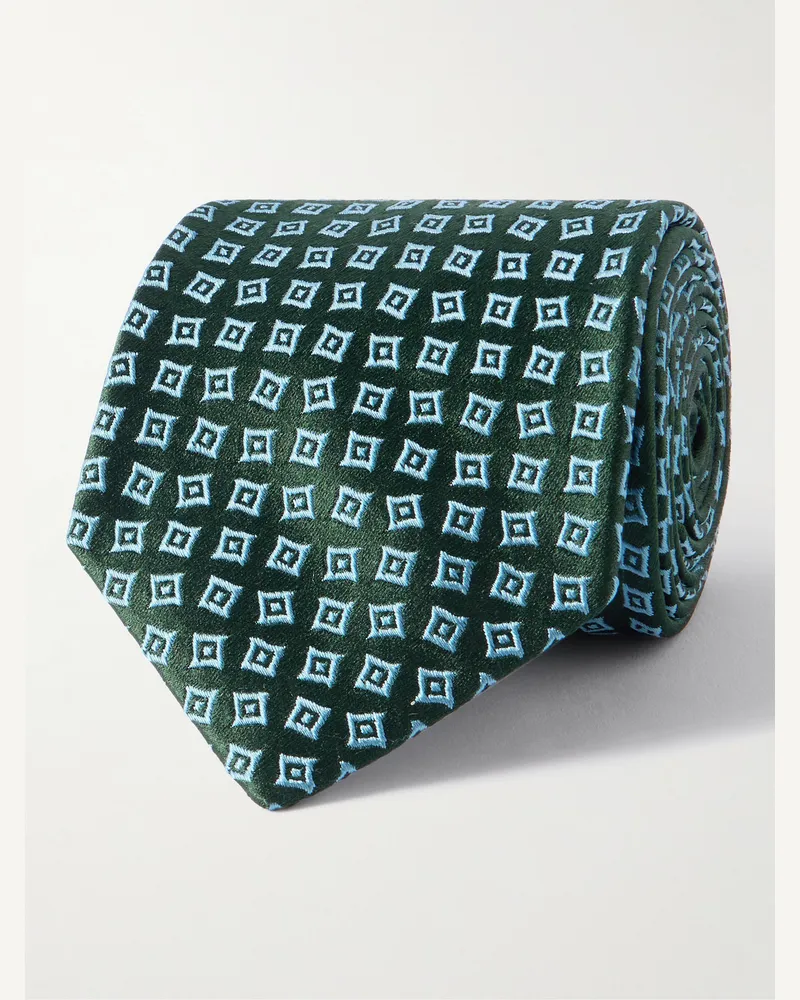 Charvet Krawatte aus Seiden-Jacquard, 8,5 cm Grün