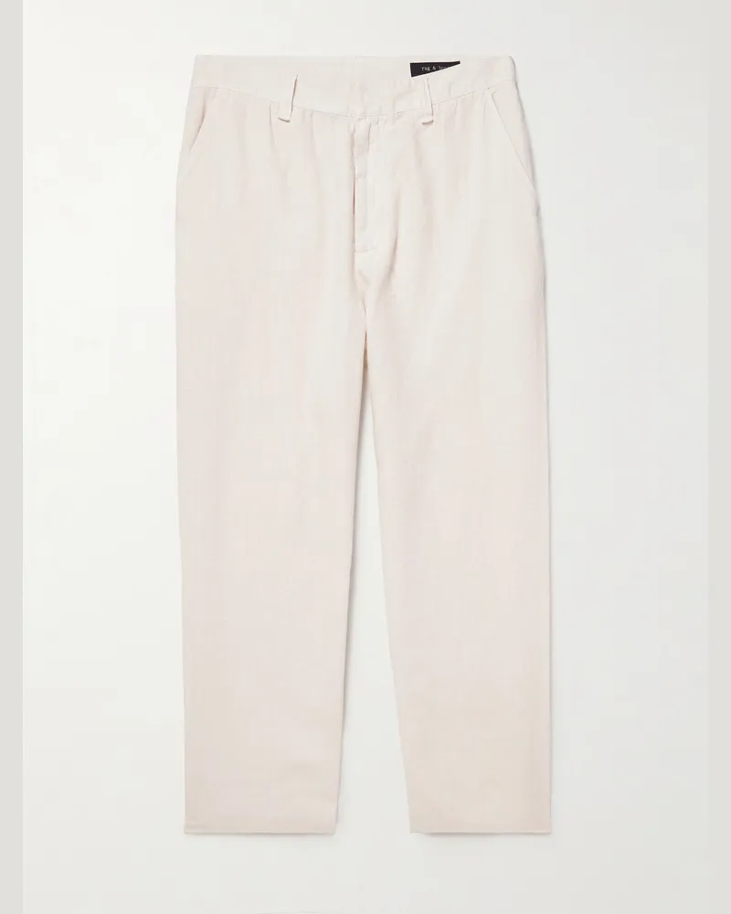 Rag & Bone Gerade geschnittene Hose aus Leinen Neutral