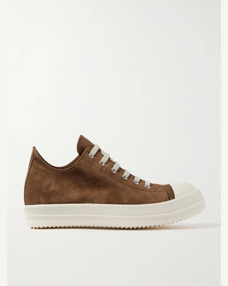 Rick Owens Ramones Sneakers aus Leder mit Gummibesatz Braun