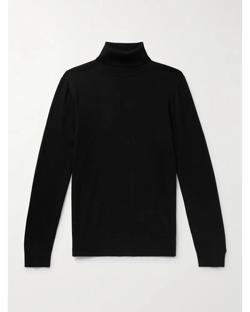 Gabriela Hearst Jermaine schmal geschnittener Rollkragenpullover aus Merinowolle Schwarz