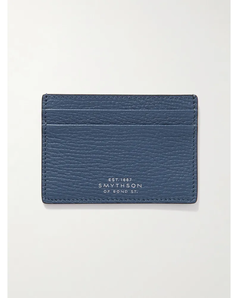 Smythson Ludlow Kartenetui aus vollnarbigem Leder Blau