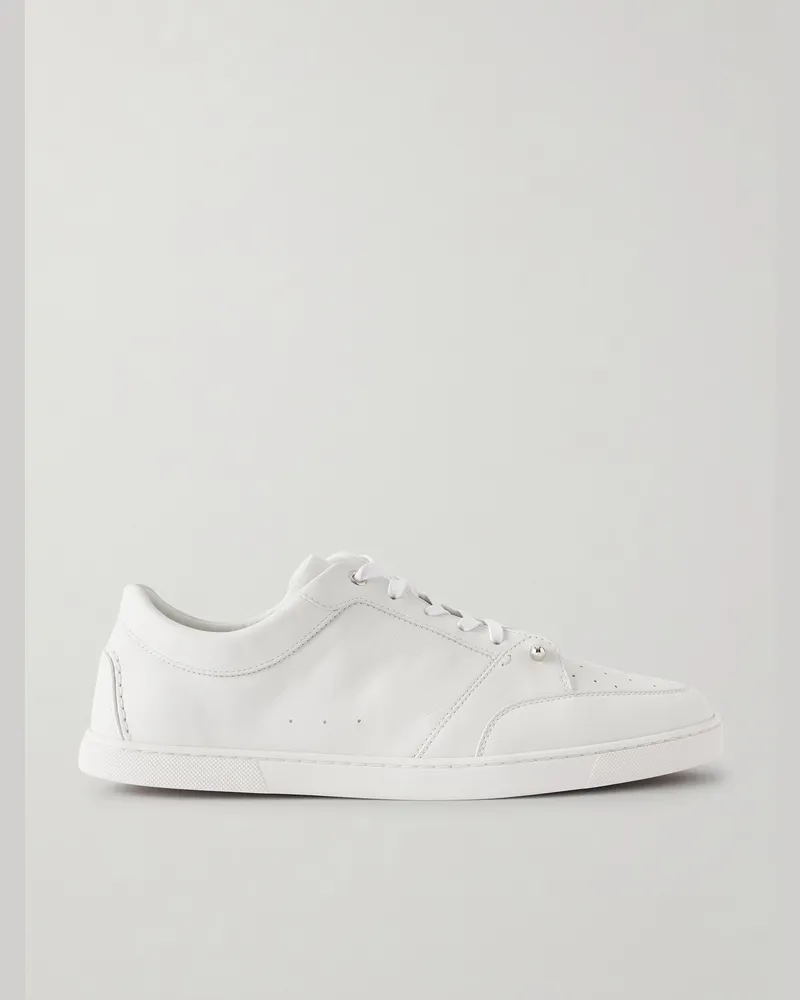 Christian Louboutin Chambelisneak Sneakers aus perforiertem Leder mit Verzierung Weiß