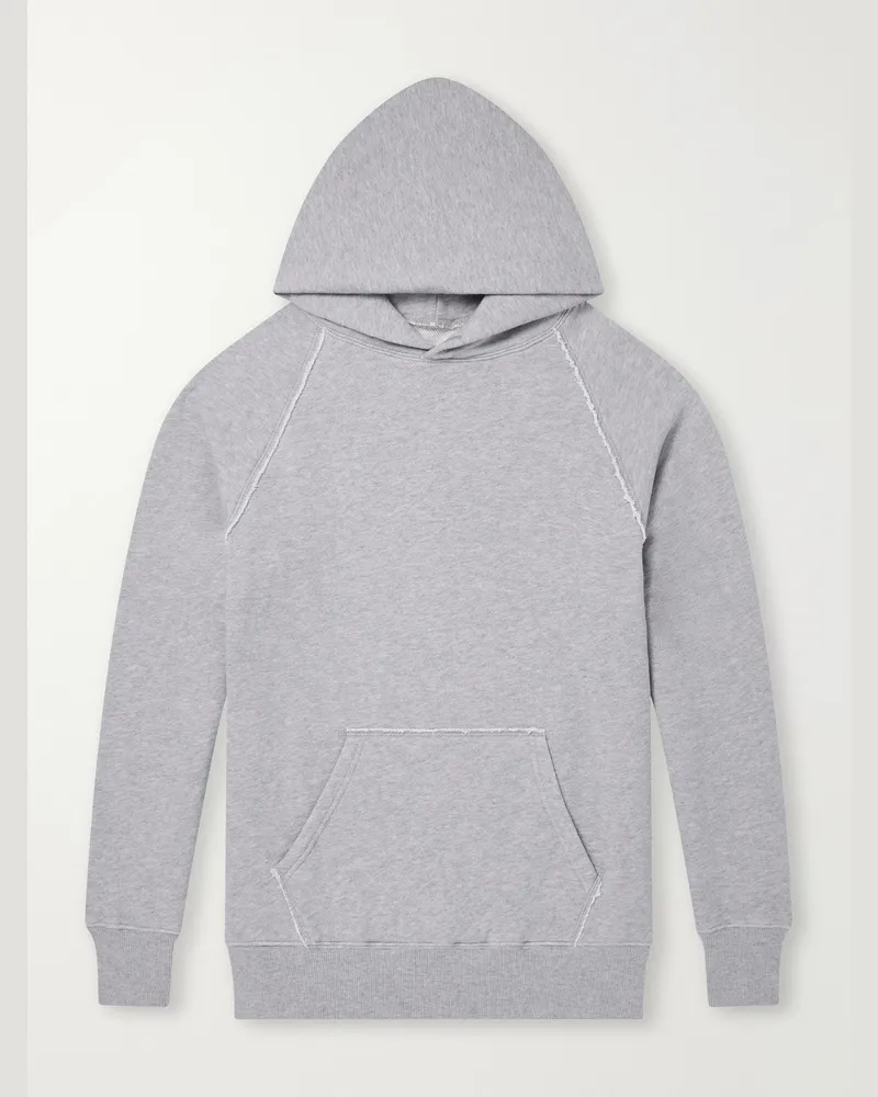 Fortela Distressed Cotton-Jersey Hoodie Gray