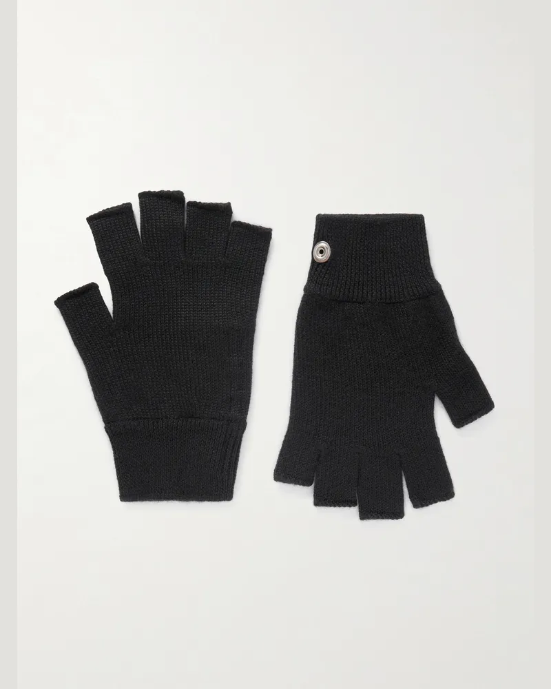 Rick Owens Fingerlose Handschuhe aus Kaschmir Schwarz