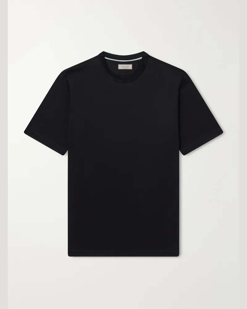 Canali Cotton-Jersey T-Shirt Black