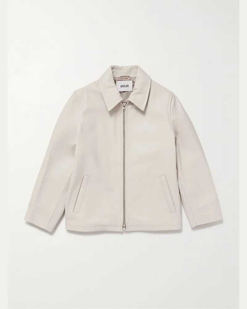 AGOLDE Chadwick Jacke aus vollnarbigem Leder Neutral