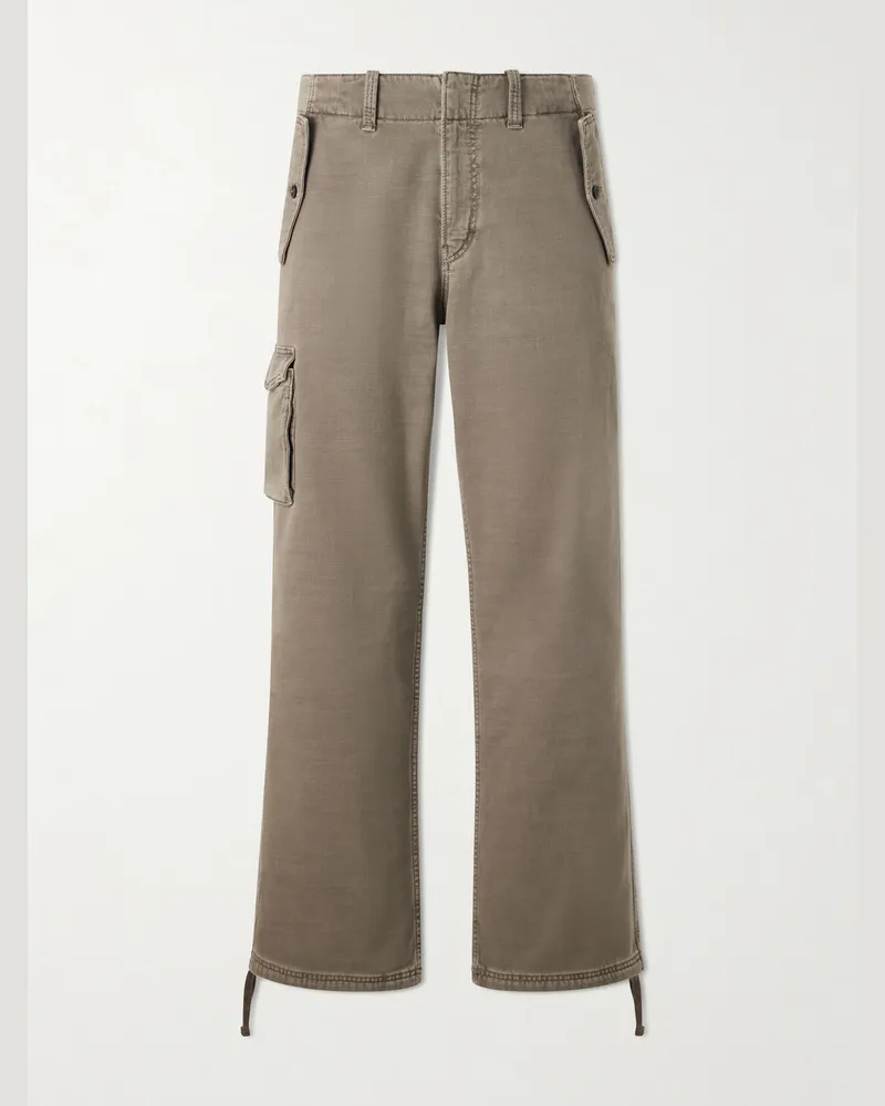 JEANERICA Monti Straight-Leg Cotton-Twill Trousers Brown