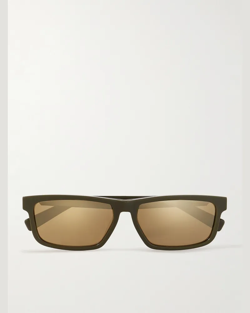 Dior DioRider S2U Rectangle-Frame Acetate Mirrored Sunglasses Green