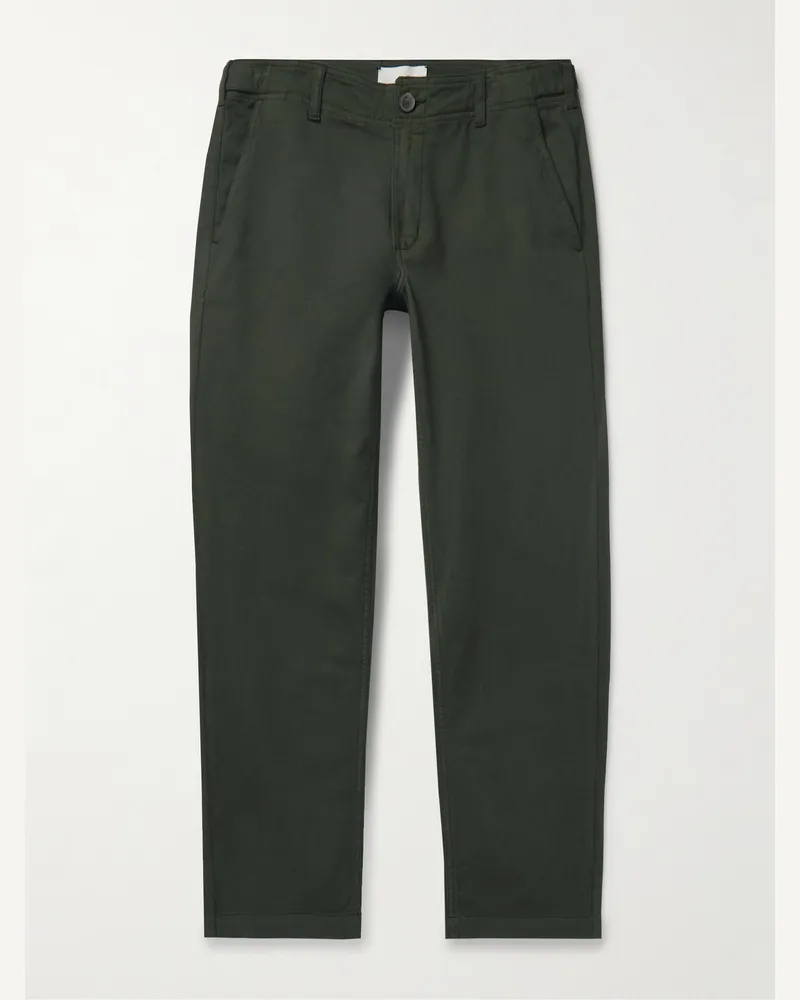 MR P. Samuel gerade geschnittene Hose aus Twill aus einer Baumwollmischung Grün