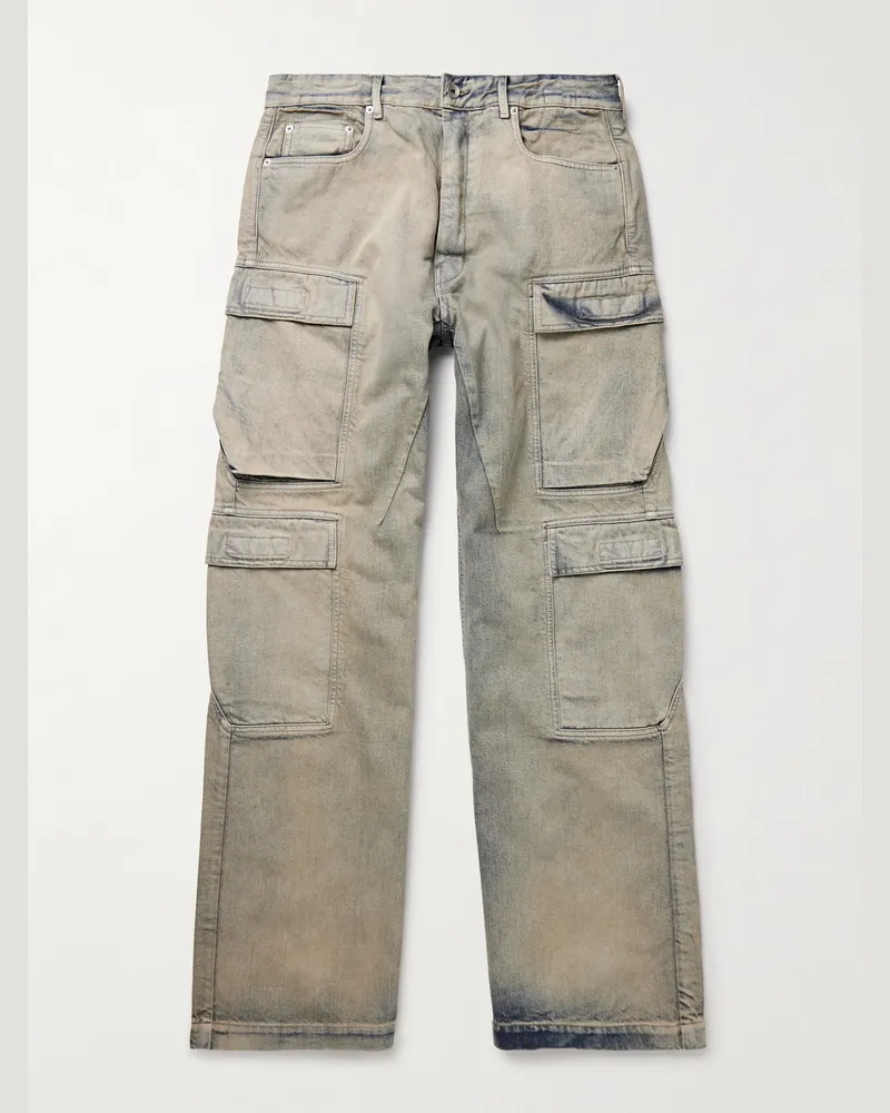 DRKSHDW by Rick Owens Straight-Leg Cargo Jeans Gray