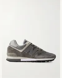 New Balance 576 Sneakers aus Veloursleder und Mesh mit Kunstlederbesatz Grau