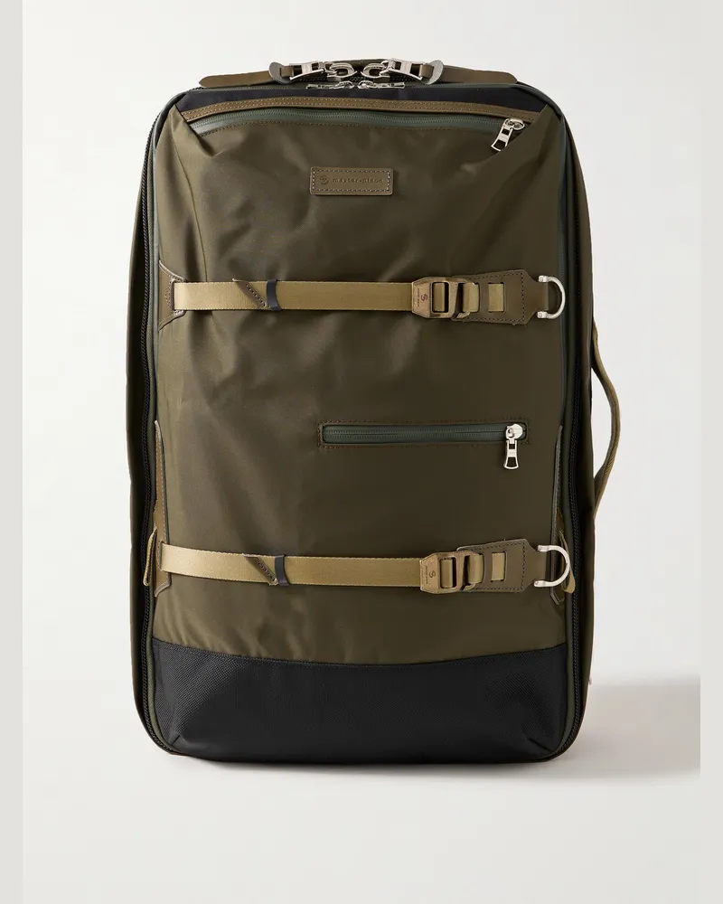MASTER PIECE Potential 3Way Convertible Leather and Canvas-Trimmed CORDURA®  MasterTeX Backpack Green