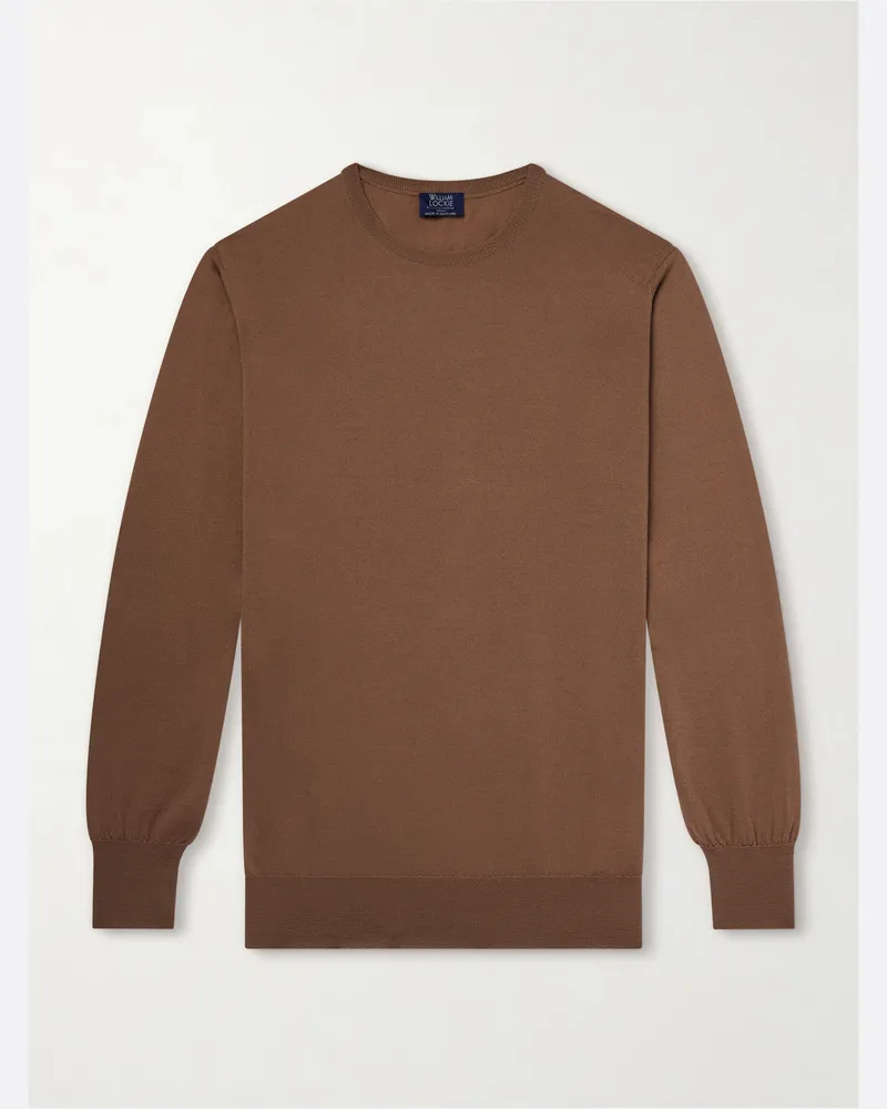 William Lockie Merino Wool Sweater Brown