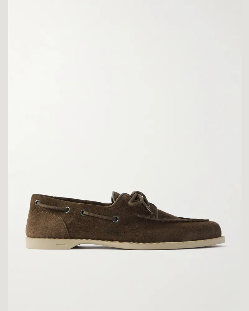 John Lobb Foil Bootsschuhe aus Veloursleder Grün