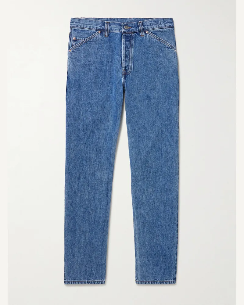 Drake's Schmal zulaufende Jeans aus Selvedge Denim Blau