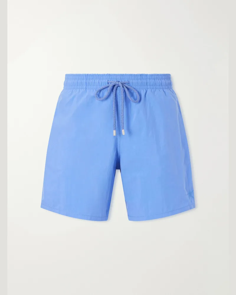 Vilebrequin Moorea Straight-Leg Mid-Length Recycled Shell Swim Shorts Blue