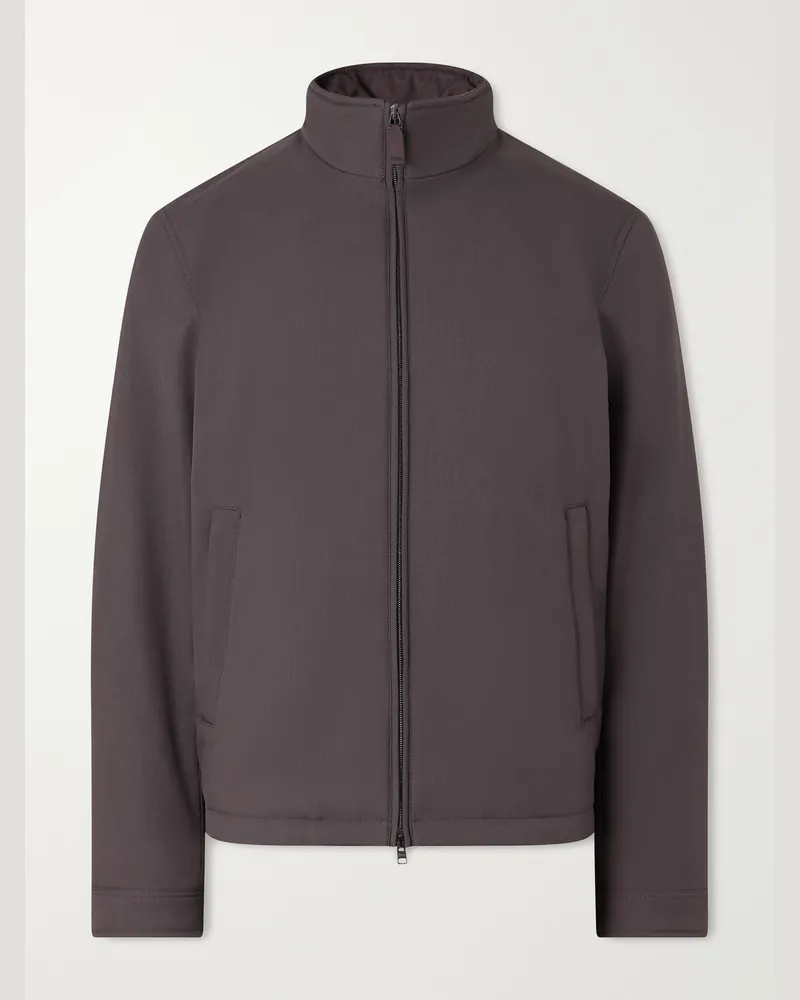 Herno Padded Twill Bomber Jacket Brown