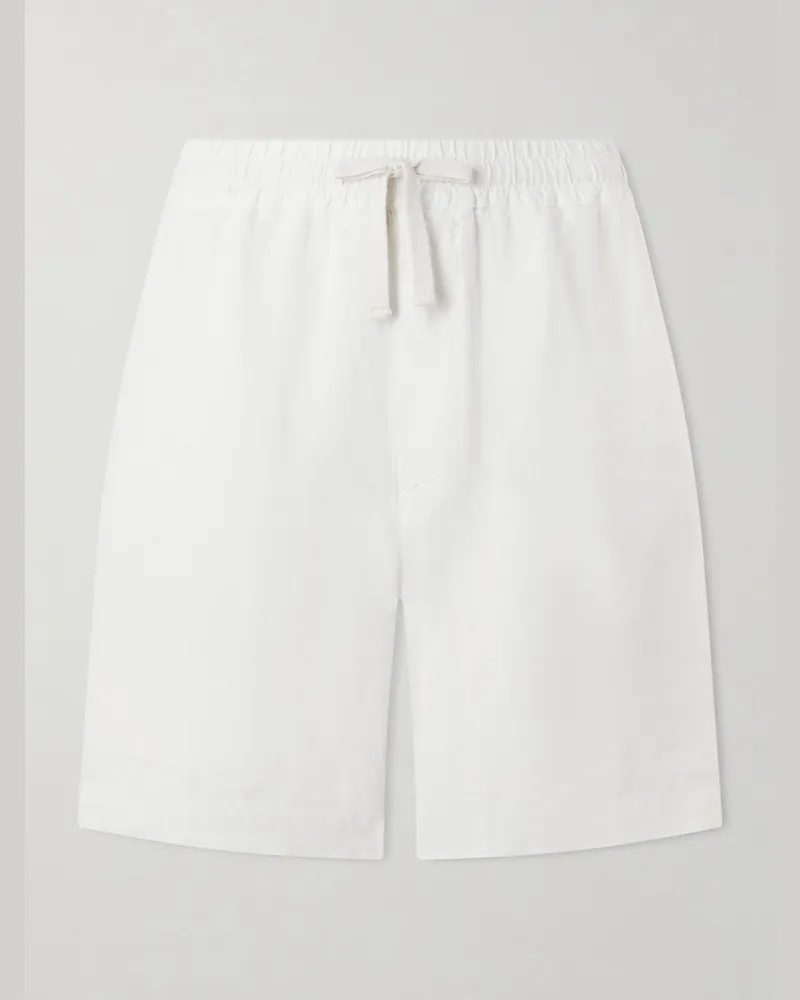 Altea Samuel gerade geschnittene Shorts aus Leinen mit Kordelzugbund Weiß