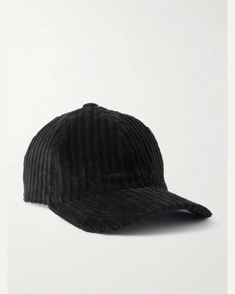 Massimo Alba Chance Logo-Embroidered Cotton-Blend Corduroy Baseball Cap Black