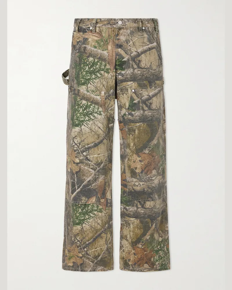 Cherry Los Angeles Weit geschnittene Hose aus Baumwoll-Canvas Braun