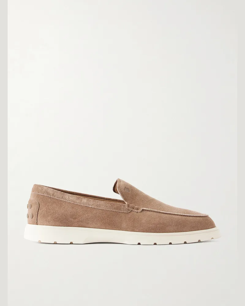 TOD'S Gommino Suede Loafers Brown