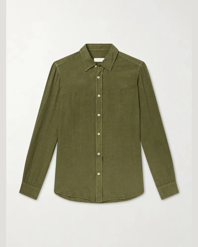 Boglioli Hemd aus Leinen Grün