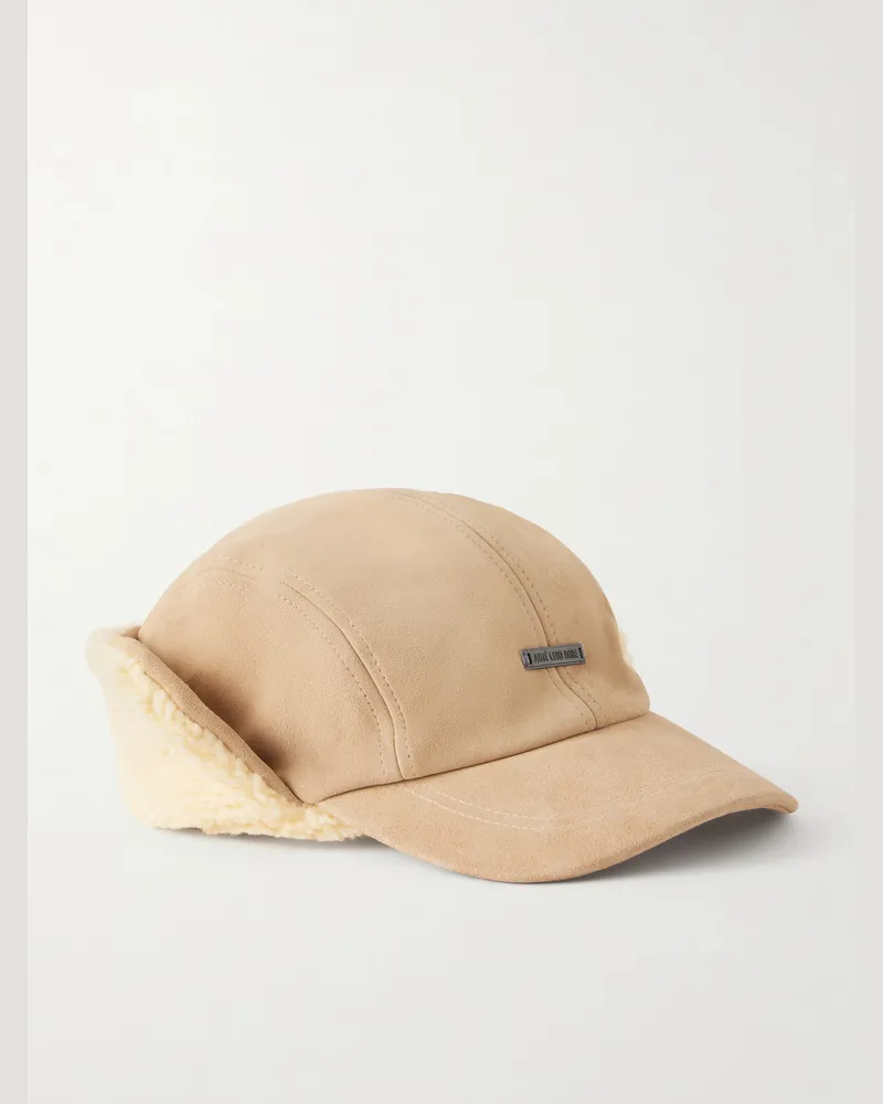Aimé Leon Dore Shearling-Trimmed Suede Trapper Cap Brown