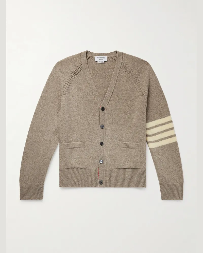 Thom Browne Cardigan aus Wolle mit Streifen Braun