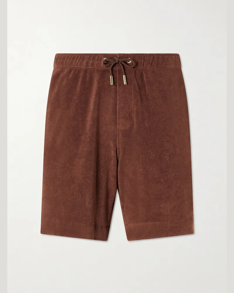 Orlebar Brown Marling Solid Cotton Organic Terry Shorts Brown