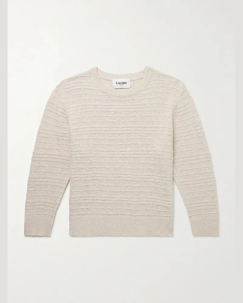 Corridor Pullover aus einer Mischung aus Baumwolle, Leinen und Seide Neutral