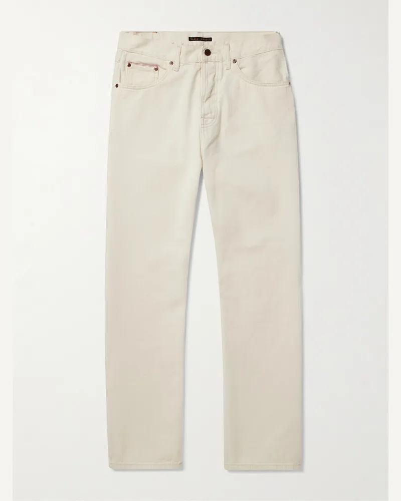Nudie Jeans Tuff Tony schmal geschnittene Jeans aus Selvedge Denim Neutral
