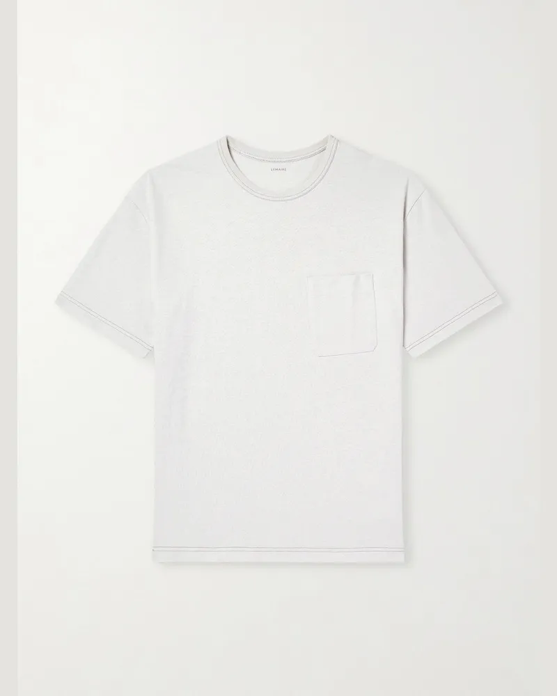 Christophe Lemaire Cotton and Linen-Blend Jersey T-Shirt Neutrals