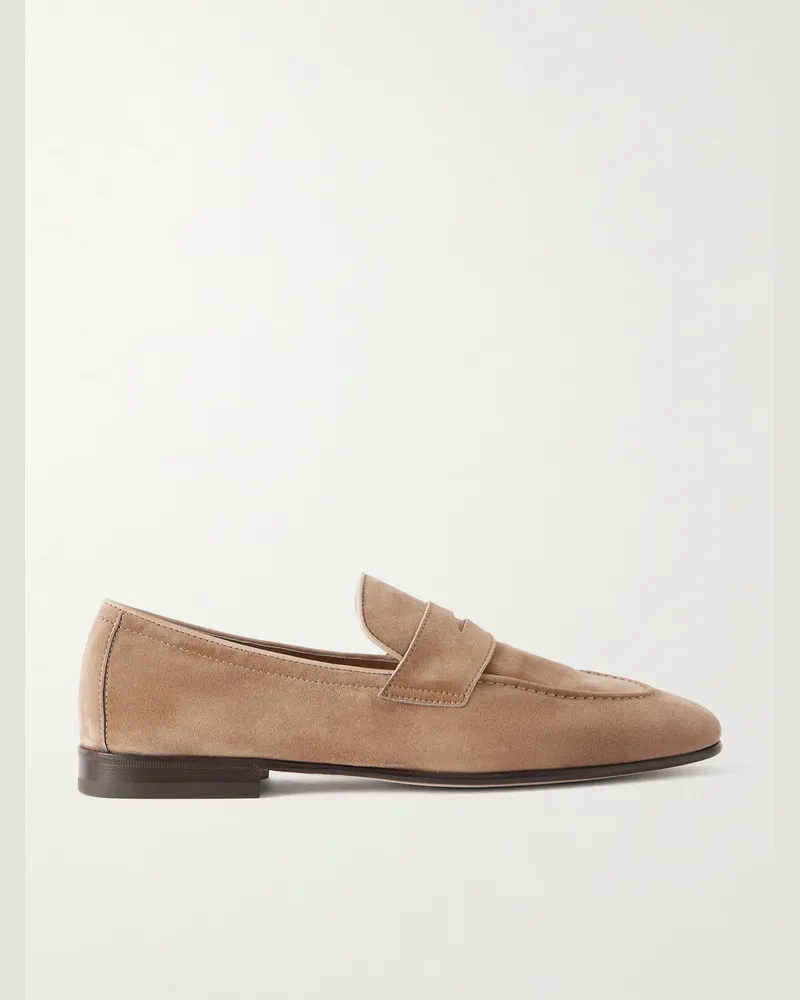 Brunello Cucinelli Loafers aus Veloursleder Neutral