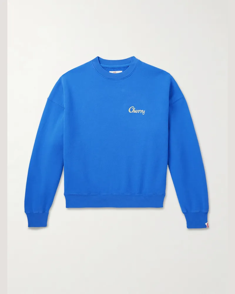 Cherry Los Angeles Sweatshirt aus Baumwoll-Jersey mit Logostickerei Blau