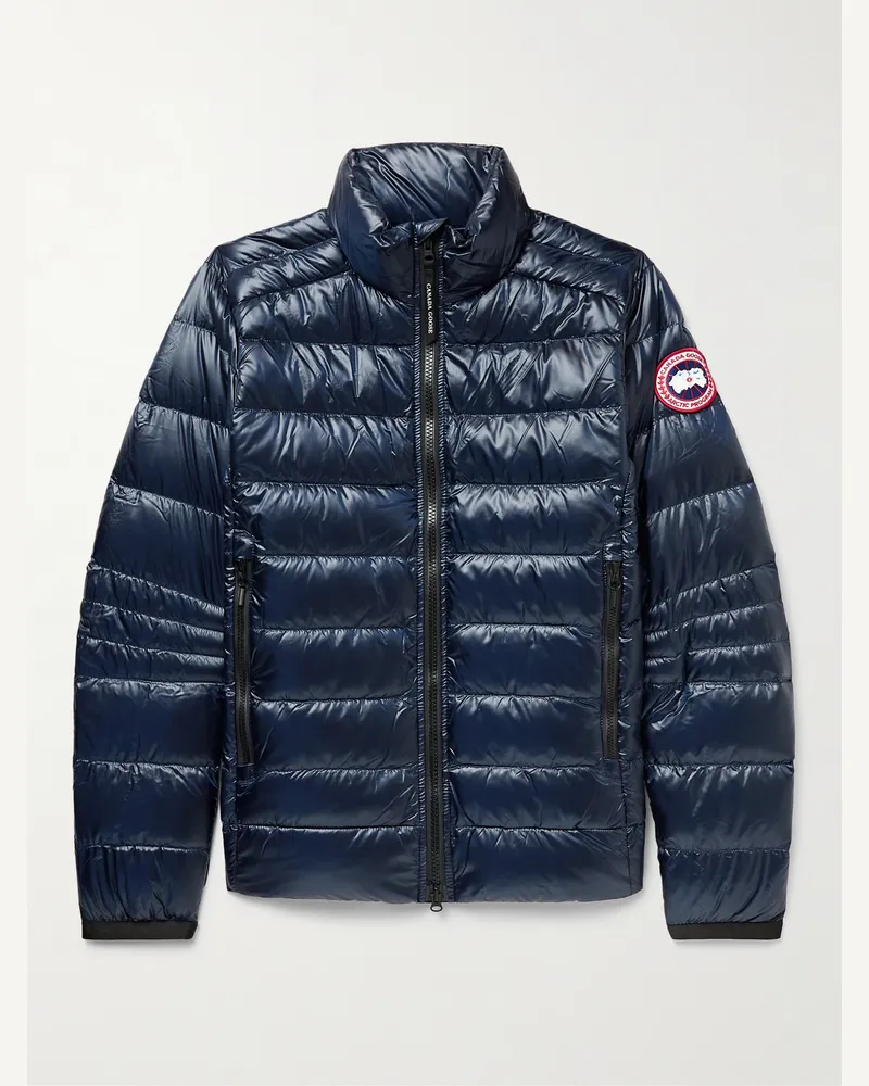 Canada Goose Crofton schmal geschnittene gesteppte Daunenjacke aus recyceltem Nylon-Ripstop Blau