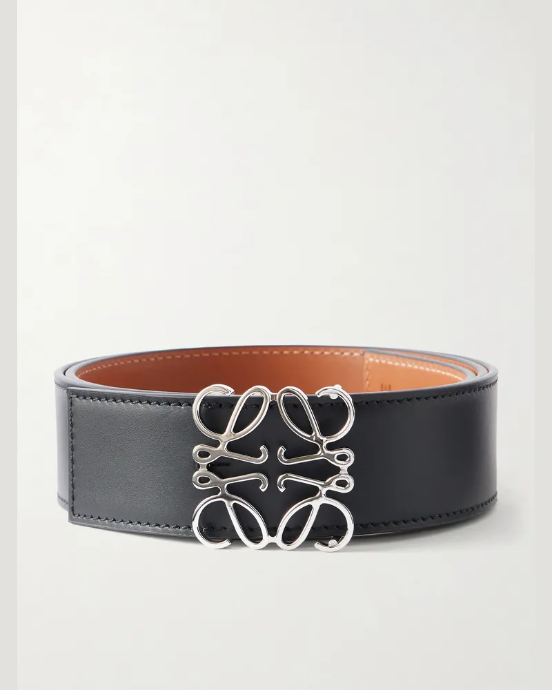 Loewe 4cm Anagram Reversible Leather Belt Black