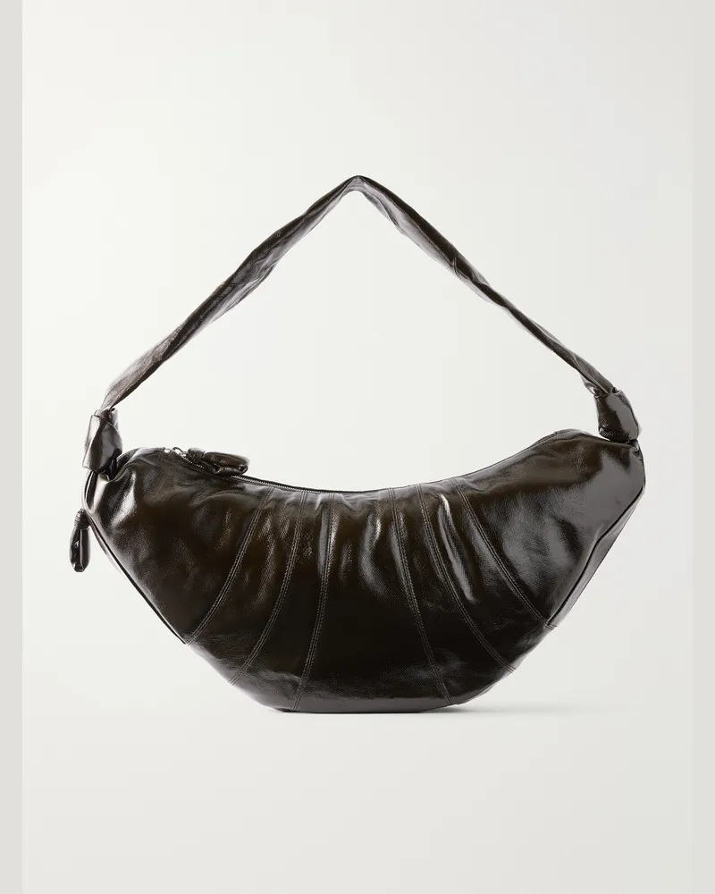 Christophe Lemaire Croissant Large Coated-Cotton Messenger Bag Green