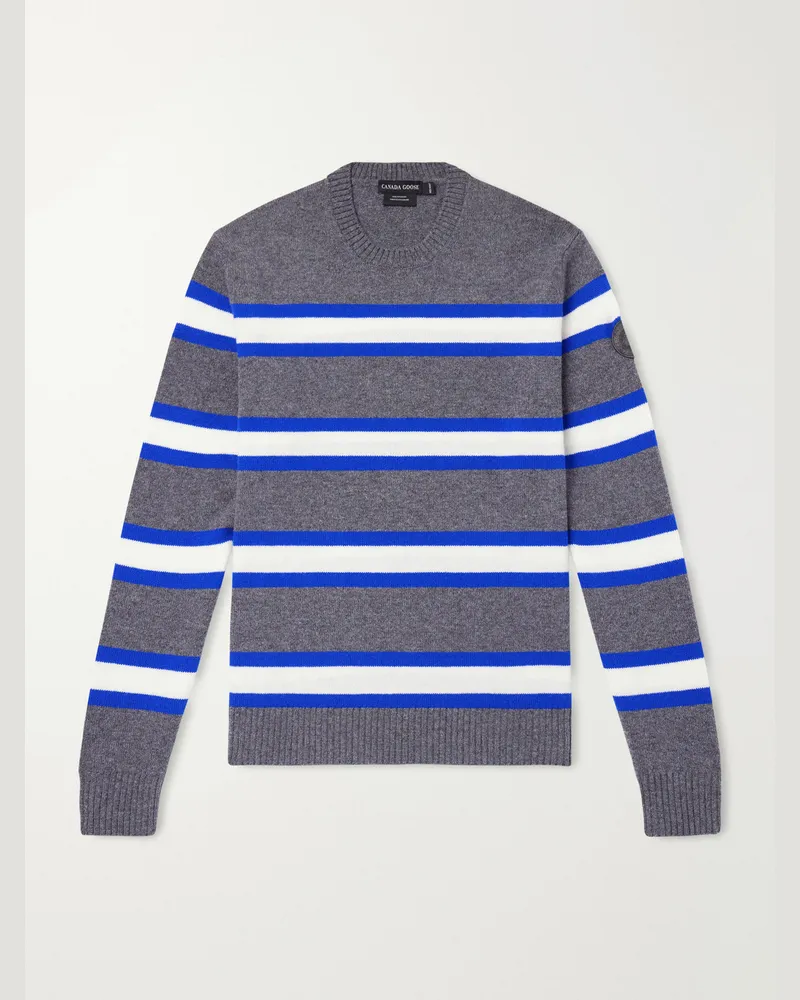 Canada Goose Matawin Striped Wool Sweater Gray