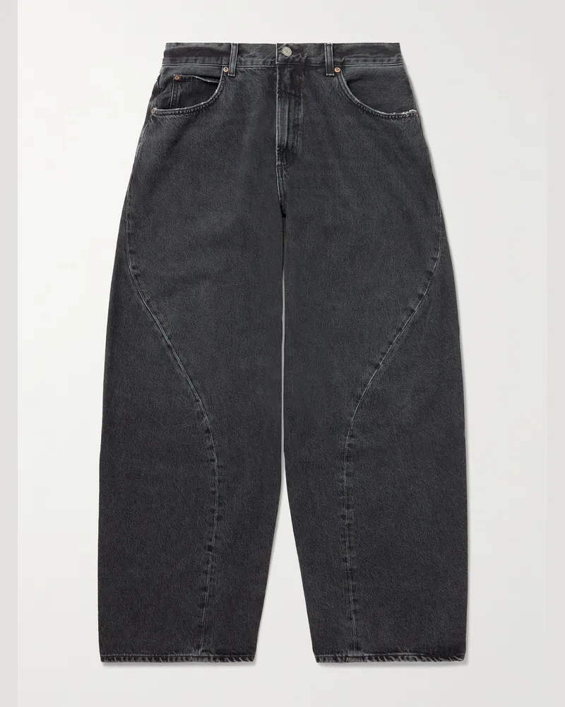 AGOLDE Twist schmal zulaufende Jeans Schwarz